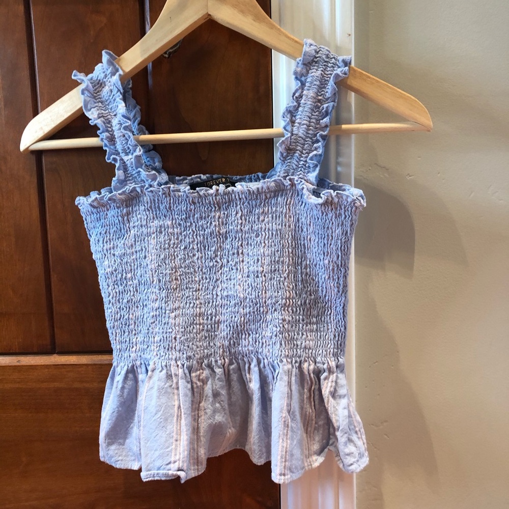 A blue and pink tank top
